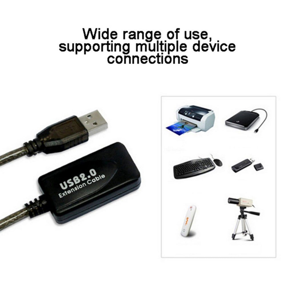 5m USB Adapter Cord 480Mbps High-speed Data Transmission Extender Cable Male to Female USB 2.0 Extension Cable Active Repeater Cable