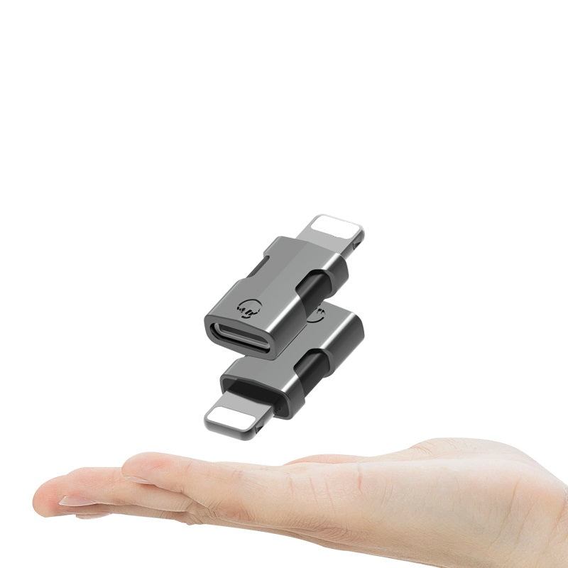 USB C to OTG Lightning Adapter for iPhone Support Data Transmission Connect Charger Connector Cable Converter Wireless Microphone Adapter - Silver