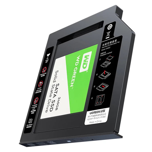 UGREEN 70657 SATA to USB 3.0 Hard Drive Caddy for 2.5&quot; External Hard Drive Compatible with Laptop Hard Drive CD/DVD-ROM Caddy Tray