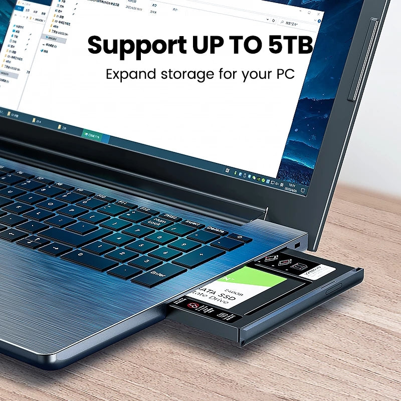 UGREEN 70657 SATA to USB 3.0 Hard Drive Caddy for 2.5&quot; External Hard Drive Compatible with Laptop Hard Drive CD/DVD-ROM Caddy Tray