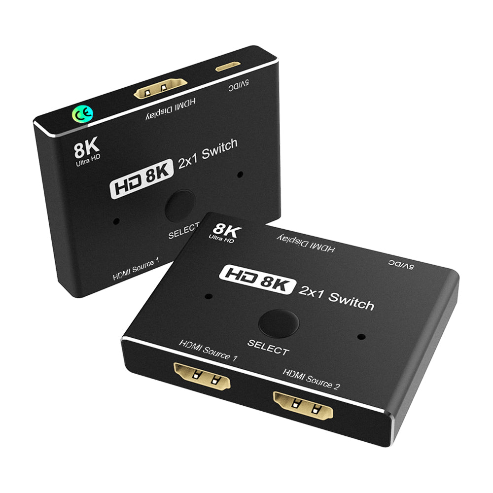 HD-015 HDMI 2.1 Ultra HD 8K 4K High Speed 48Gbps Switch Adapter with Micro USB Cable for Computer Laptop