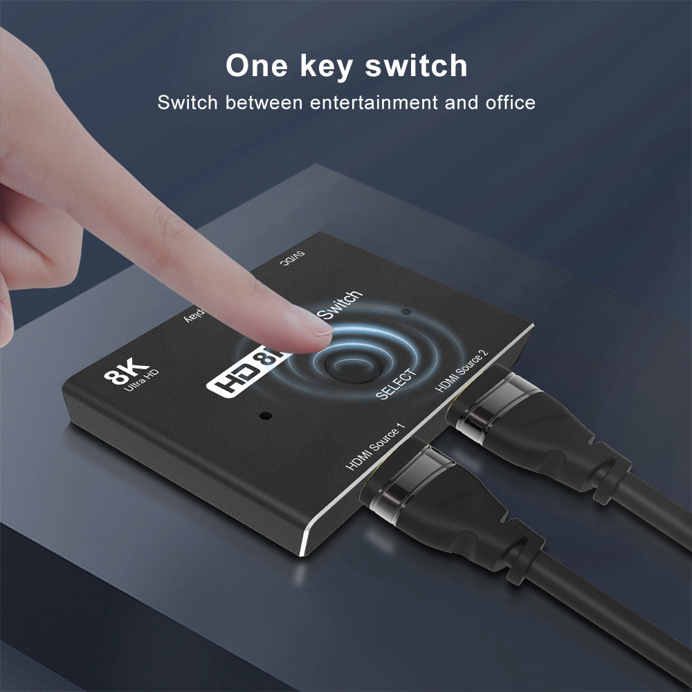 HD-015 HDMI 2.1 Ultra HD 8K 4K High Speed 48Gbps Switch Adapter with Micro USB Cable for Computer Laptop