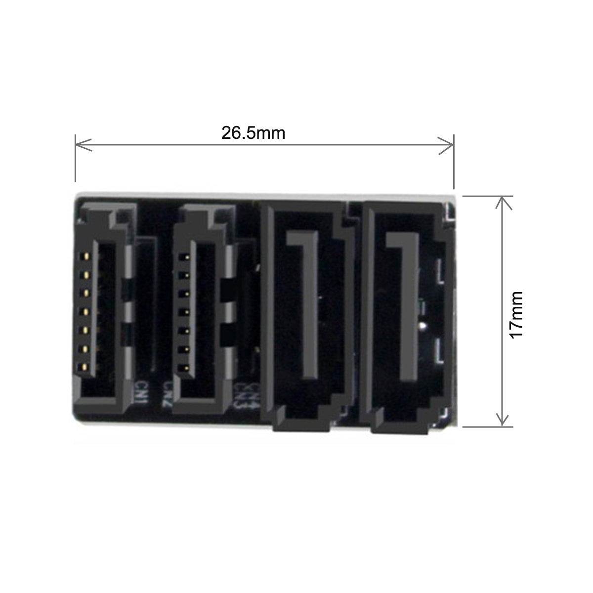 SA-041 360 Degree Angled Dual SATA 7Pin Female to 7Pin Male Adapter Low Profile for Desktops SSD HDD Mainboard Motherboard