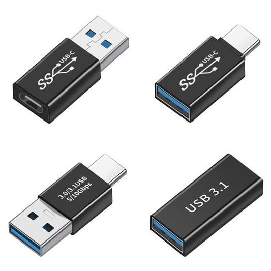 UC-070 4Pcs/Set Portable USB-C to USB-A Converter 10Gbps Data Transfer OTG Adapter