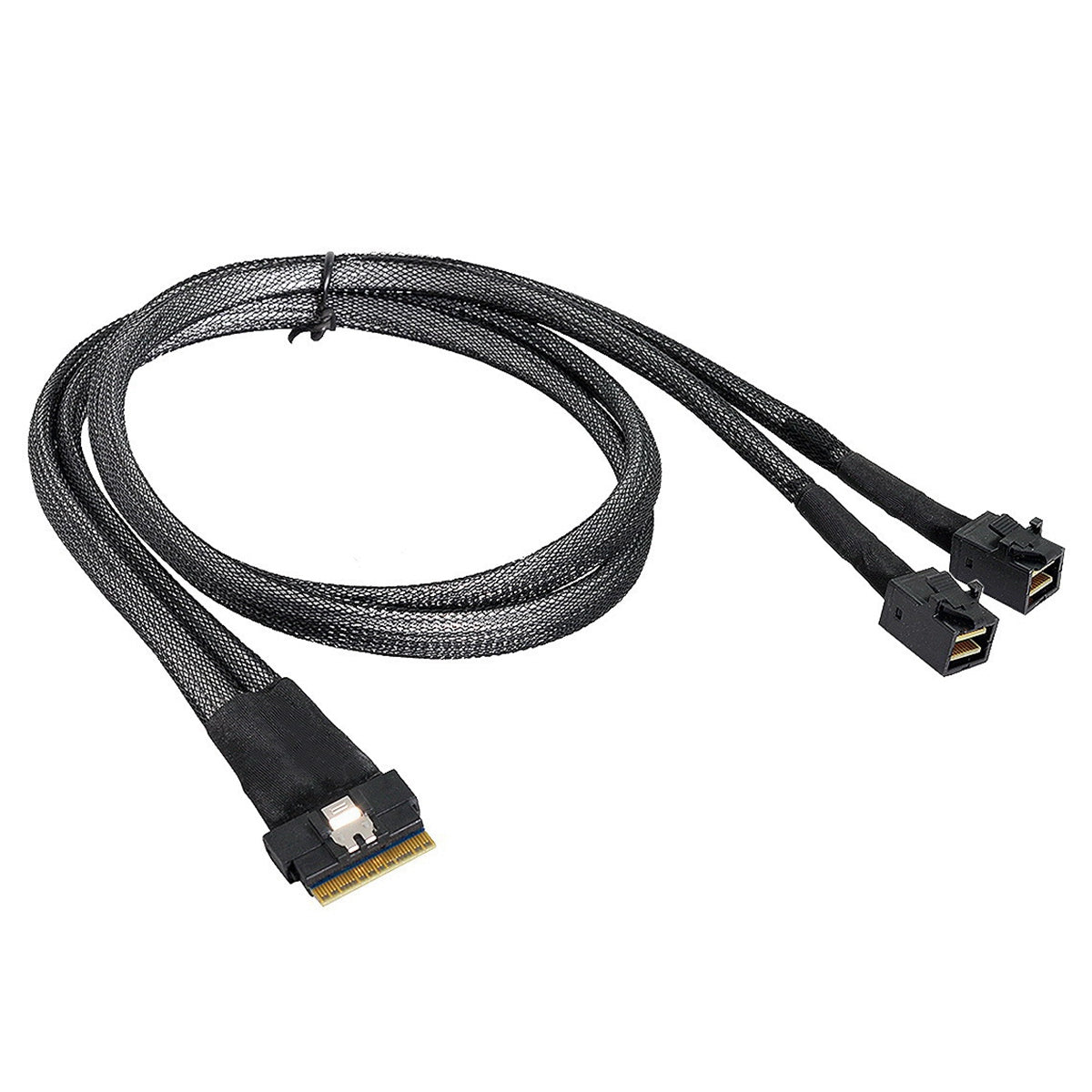 SF-010-0.5M PCI-E Ultraport Slimline SAS Slim 4.0 SFF-8654 8i 74Pin to Dual SFF-8643 4i Mini SAS HD Cable PCI-Express, 0.5m