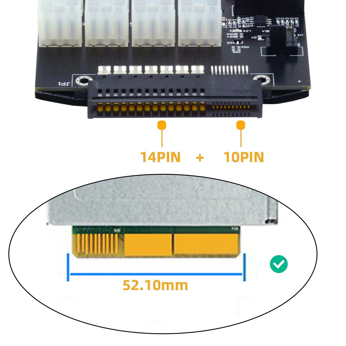PW-011 For CHIA ETH BTC Mining Miner 12V Flex Slot Server Power Board 14+10Pin to 16x6Pin Power Supply Board