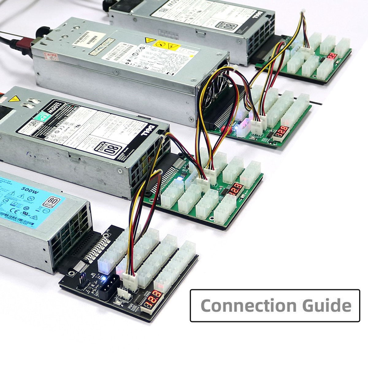 PW-011 For CHIA ETH BTC Mining Miner 12V Flex Slot Server Power Board 14+10Pin to 16x6Pin Power Supply Board