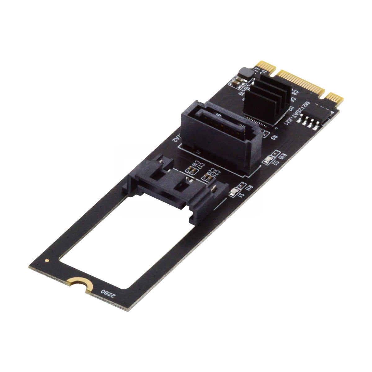 SA-044 NGFF KEY B+M to SATA 3.0 6Gbps Dual Ports Vertical+Horizontal Adapter 22*80MM Converter Hard Drive Extension Card JMB582 2280