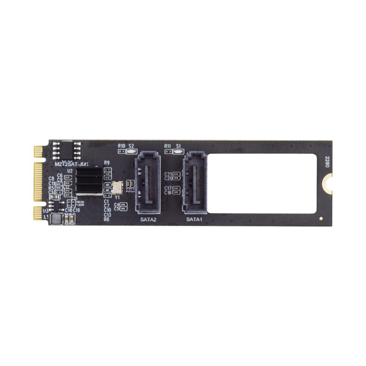 SA-042 NGFF KEY B+M PCI Express to SATA 3.0 22*80MM 6Gbps Dual Ports Adapter Converter Hard Drive Extension Card JMB582 2280