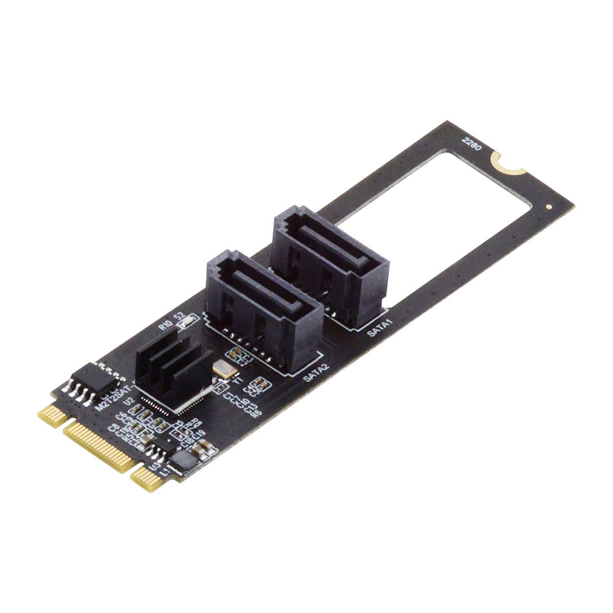 SA-042 NGFF KEY B+M PCI Express to SATA 3.0 22*80MM 6Gbps Dual Ports Adapter Converter Hard Drive Extension Card JMB582 2280