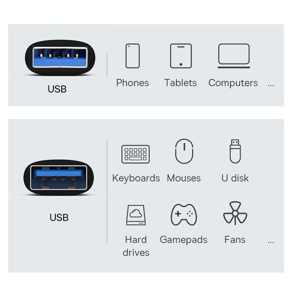 UC-082-AMAF USB 3.0 A Male to A Female Converter 10Gbps Fast Data Transmission Metal Shell Adapter Plug
