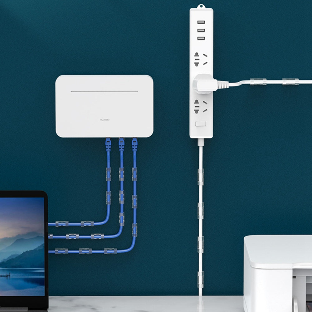Cablecreation CT1003 50Pcs Small Size Punch-free Wire Fixing Clip Network Cable Clamp Self-adhesive Desktop Wall Mount Organizer