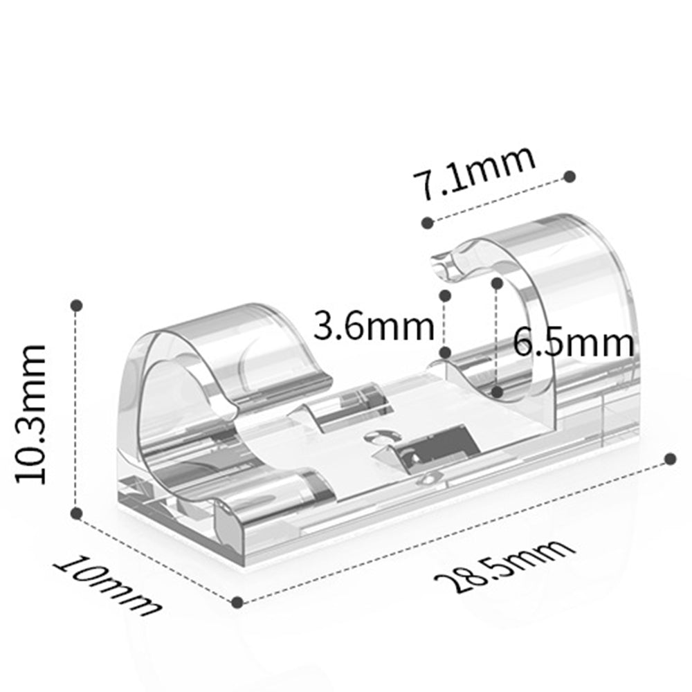 Cablecreation CT1003 50Pcs Small Size Punch-free Wire Fixing Clip Network Cable Clamp Self-adhesive Desktop Wall Mount Organizer