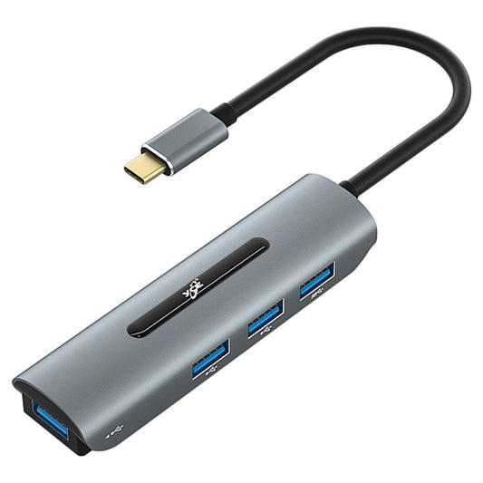 V200A 4-in-1 Aluminum Alloy Type C USB C Hub Adapter to USB 2.0 USB 3.0 Ports for Laptop PC Computer