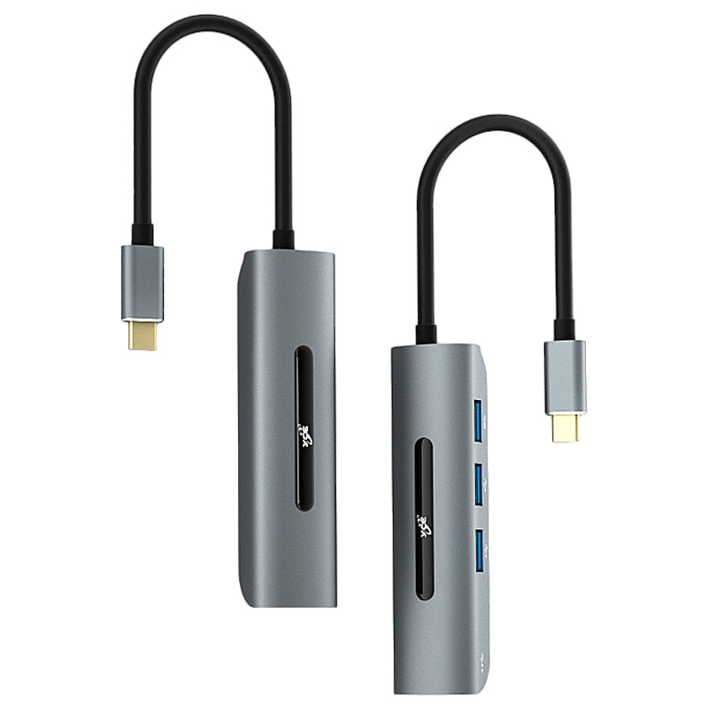V200A 4-in-1 Aluminum Alloy Type C USB C Hub Adapter to USB 2.0 USB 3.0 Ports for Laptop PC Computer