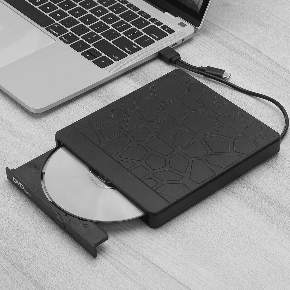 USB 3.0 + Type-C Computer External Optical Drive Burner Dual USB Ports TF SD Card Reader High Speed DVD Burner