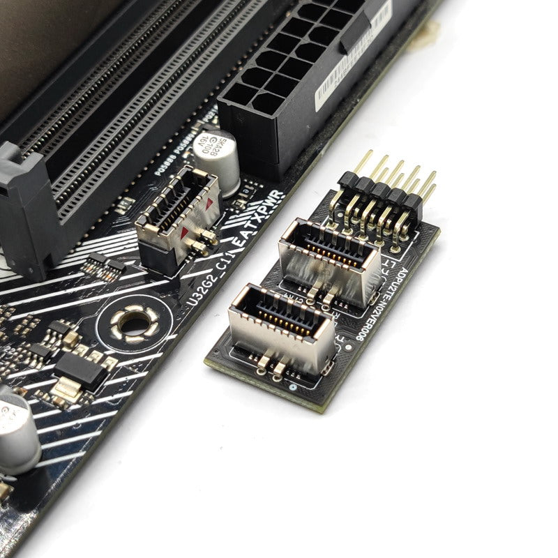 UC-022 Dual USB 3.1 Front Panel Socket Key-A Type-E to USB 2.0 9Pin 10Pin Mainboard Header Male Cable Extension Adapter