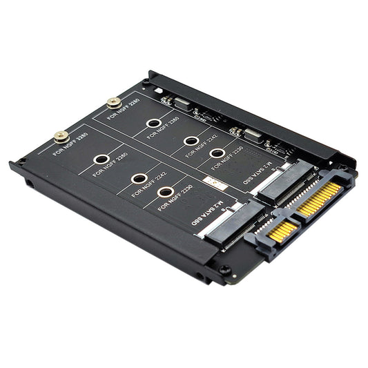 SA-031 Dual NGFF B+M Key M.2 SSD Card JBOD Raid0 Span Bridge to 2.5inch SATA Combo HDD Disk Drive Enclosure