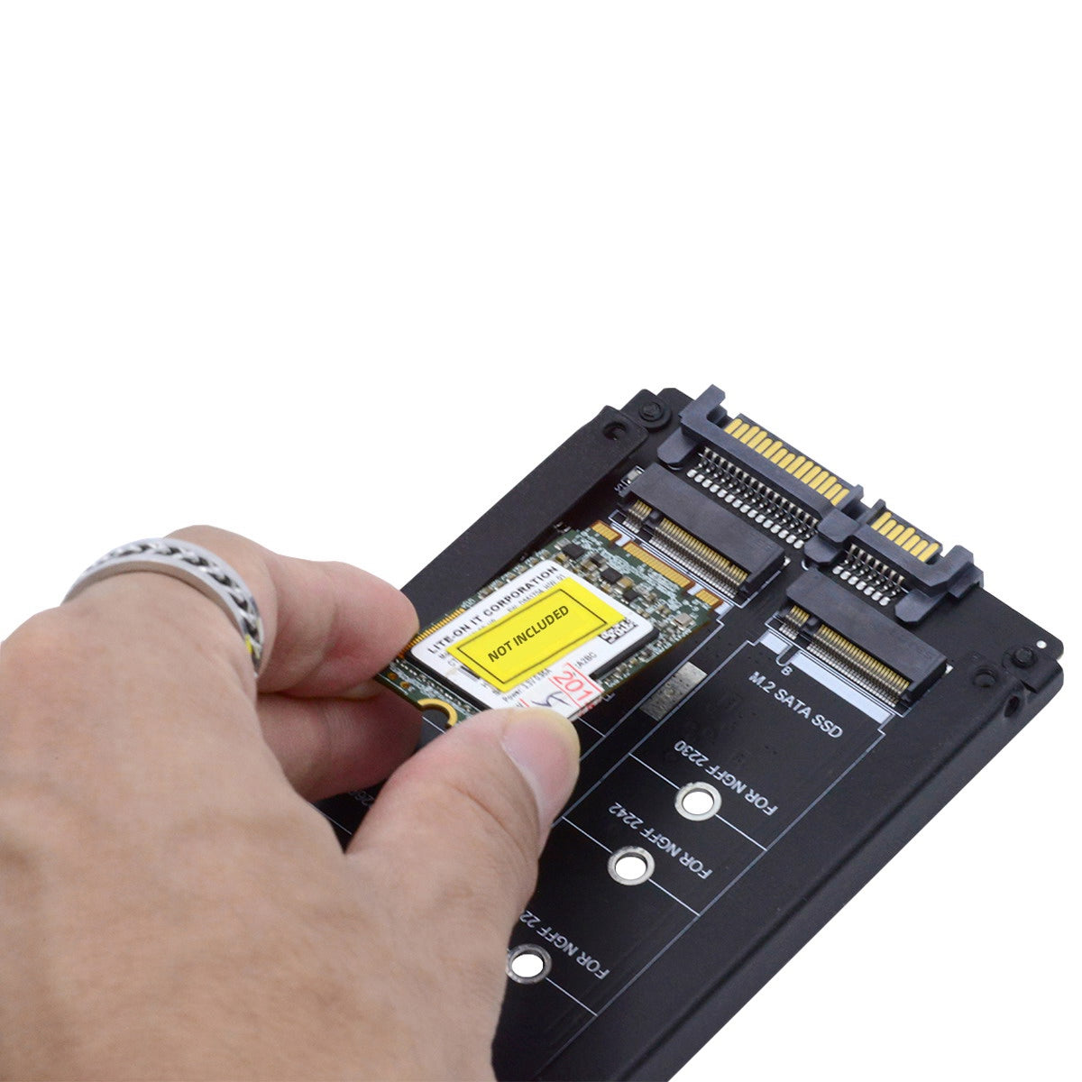 SA-031 Dual NGFF B+M Key M.2 SSD Card JBOD Raid0 Span Bridge to 2.5inch SATA Combo HDD Disk Drive Enclosure
