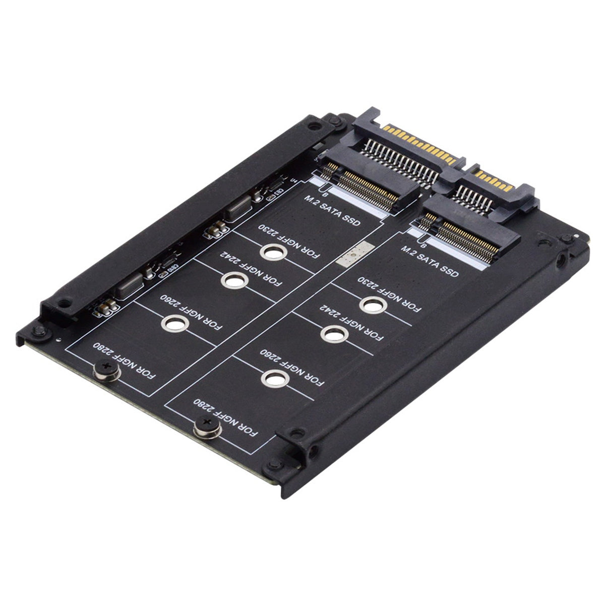 SA-031 Dual NGFF B+M Key M.2 SSD Card JBOD Raid0 Span Bridge to 2.5inch SATA Combo HDD Disk Drive Enclosure