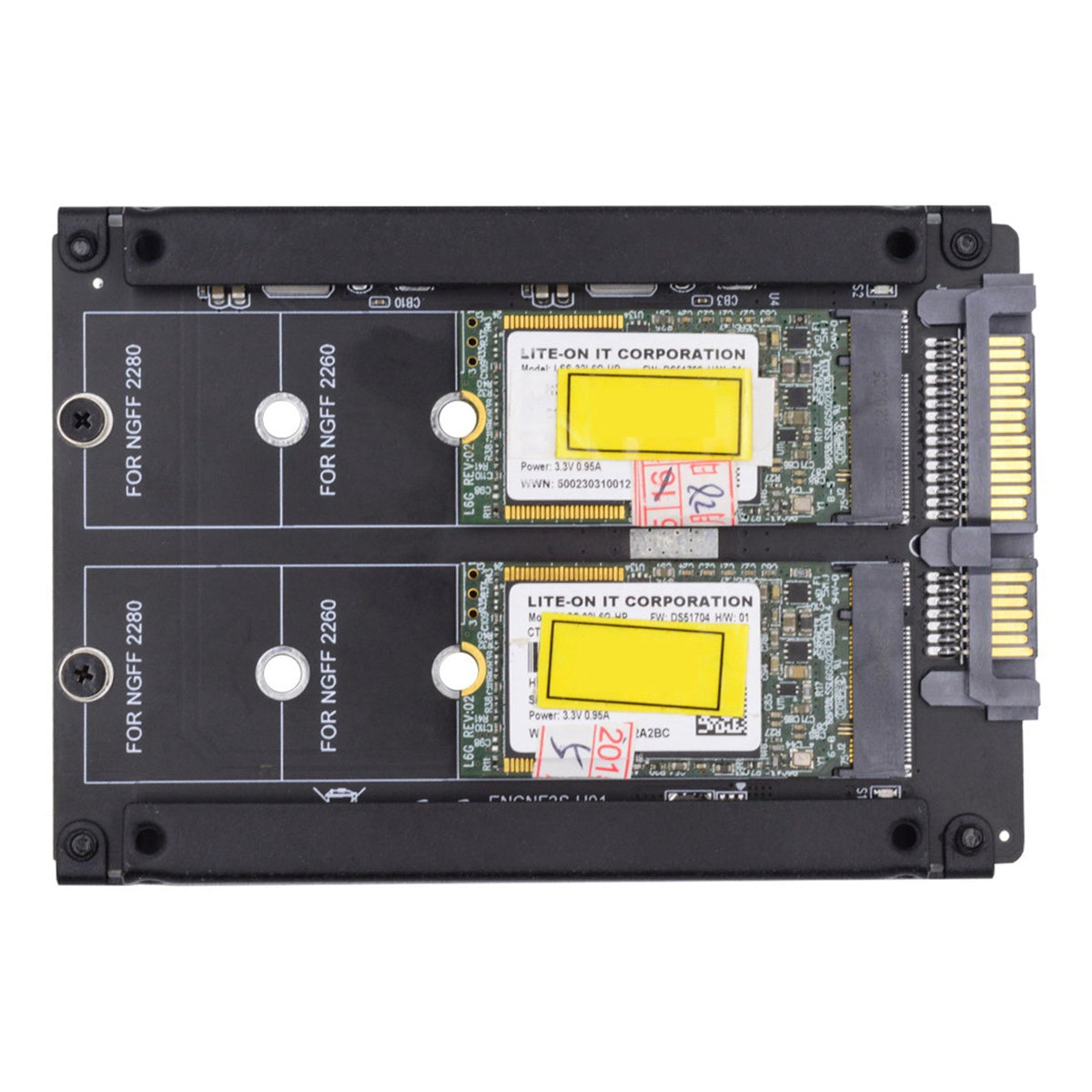 SA-031 Dual NGFF B+M Key M.2 SSD Card JBOD Raid0 Span Bridge to 2.5inch SATA Combo HDD Disk Drive Enclosure