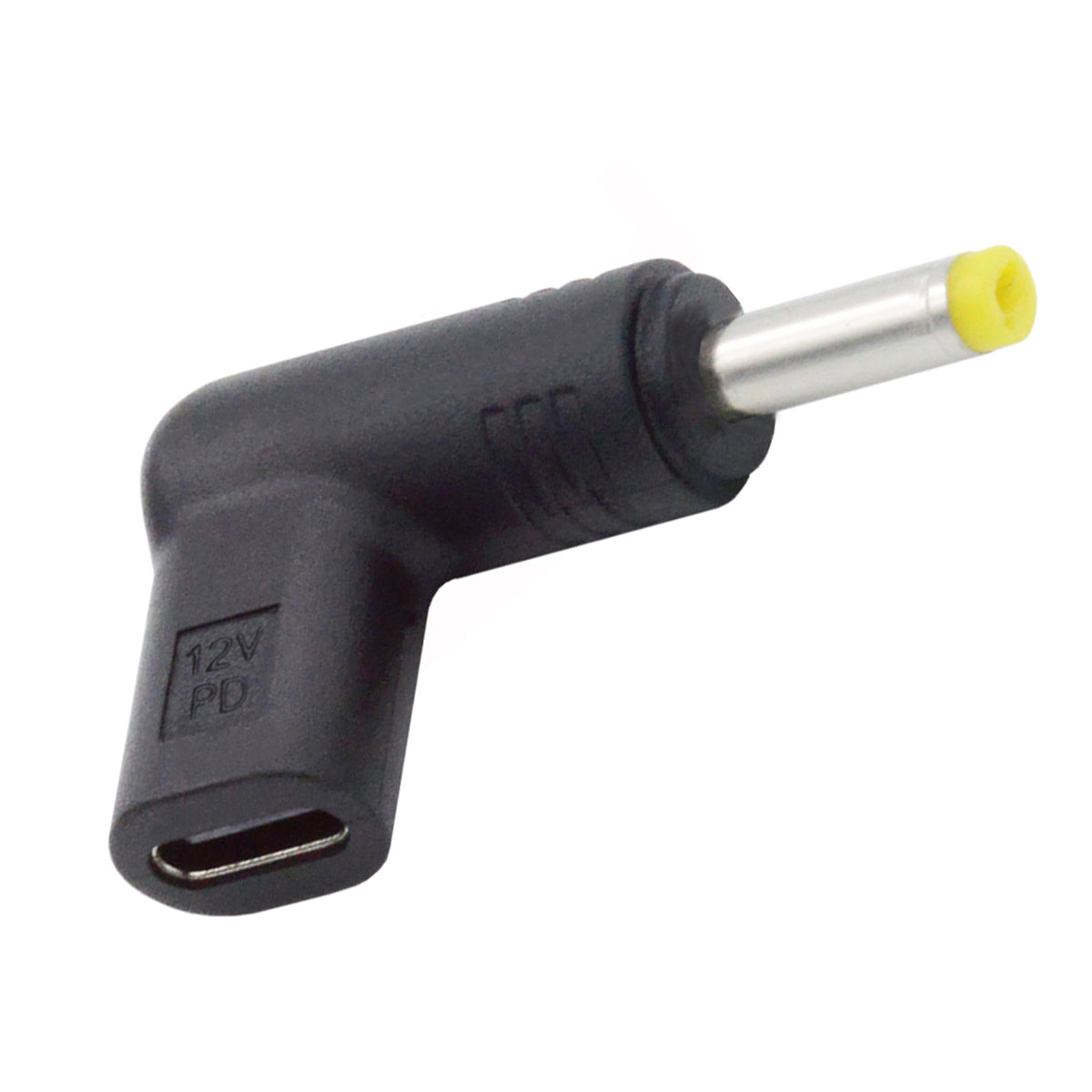 UC-090-4017MM USB 3.1 Type C to DC 12V Plug Female to Male Adapter PD Emulator Trigger 90 Degree Angled Converter, DC4.0*1.7mm