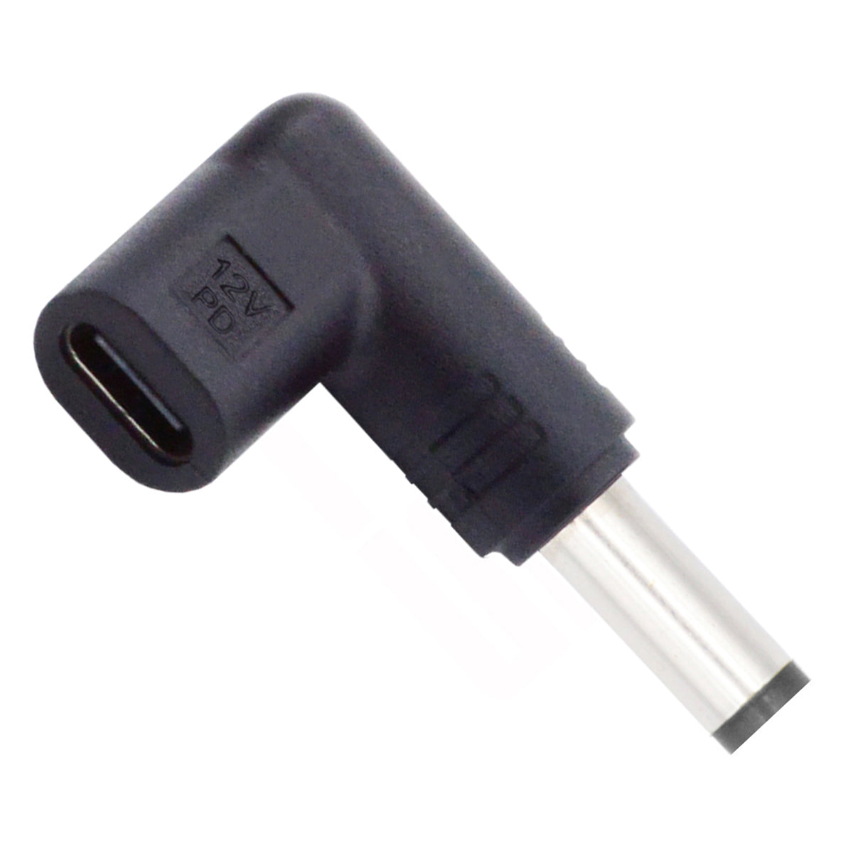 UC-090-5521MM 90 Degree Angled USB 3.1 Type C Female to DC 12V Plug Adapter PD Emulator Trigger Converter, DC5.5*2.1mm