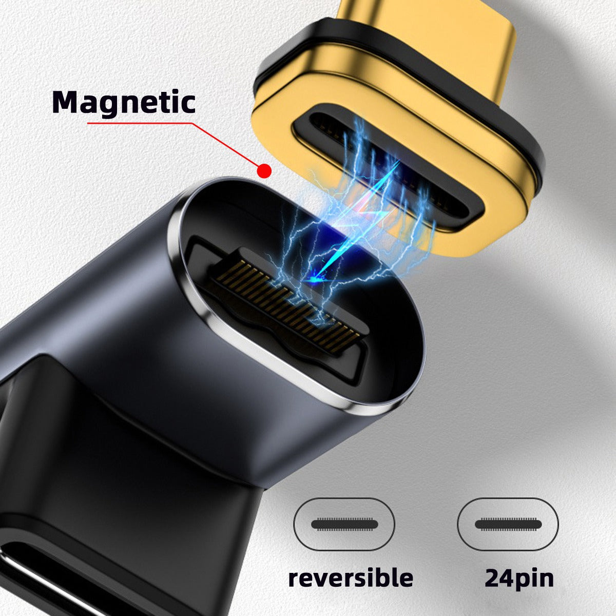UC-028-UP 40Gbps USB4 Type C Male to Female 90 Degree Up Down Angled 100W Power Data 8K Video Magnetic Connector Adapter