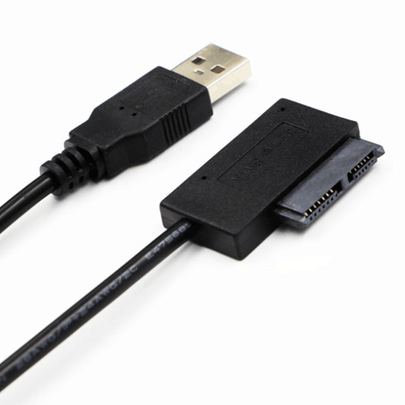 USB2.0 to SATA Cable SSD Hard Drive Data Cable SATA 7Pin+6Pin Easy Drive Cord SATA to USB2.0 Adapter with 14cm Cable Support 480Mbps Transmission