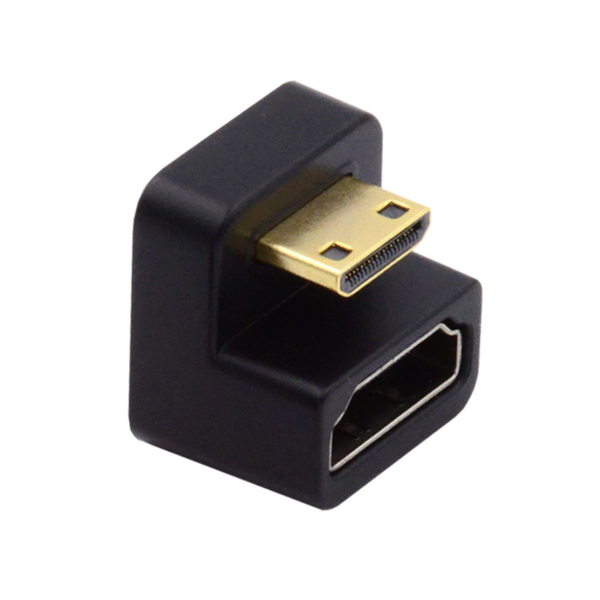HD-001-DN Mini HDMI 1.4 Male to HDMI Female Extension Adapter 360 Degree Down Opposite U Shape Back Angled Converter