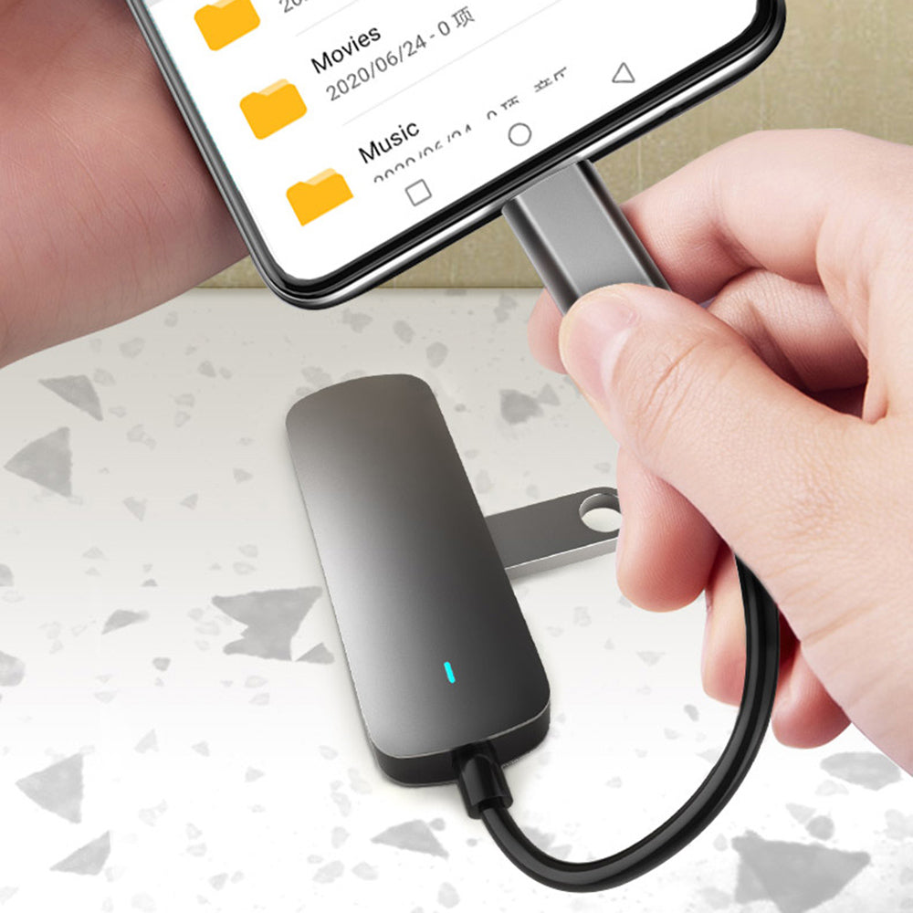 TX4H Type-C Hub to 4K HD Video Output+Type-C Charging+USB 3.0+USB 2.0, 4-In-1 USB-C Dock Expansion Station for Cellphone Computer
