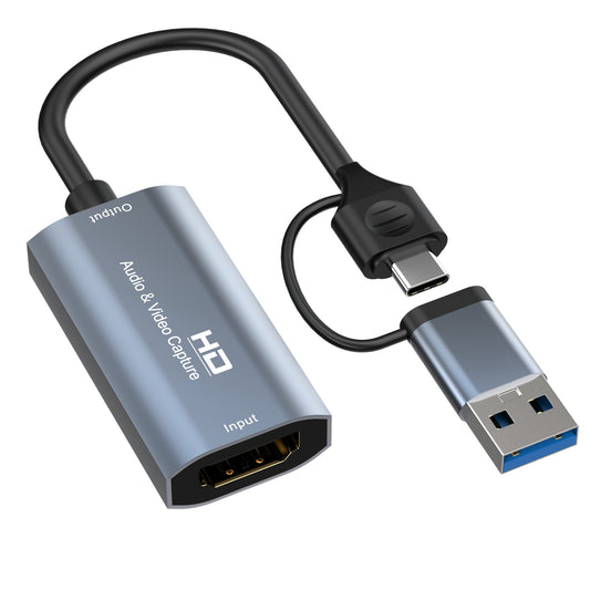 Z29B HDMI Video Capture Card Type-C + USB to HDMI Video Capture Card Mini 4K Video Recorder Capture Card for Game Live-Streaming Video Recording