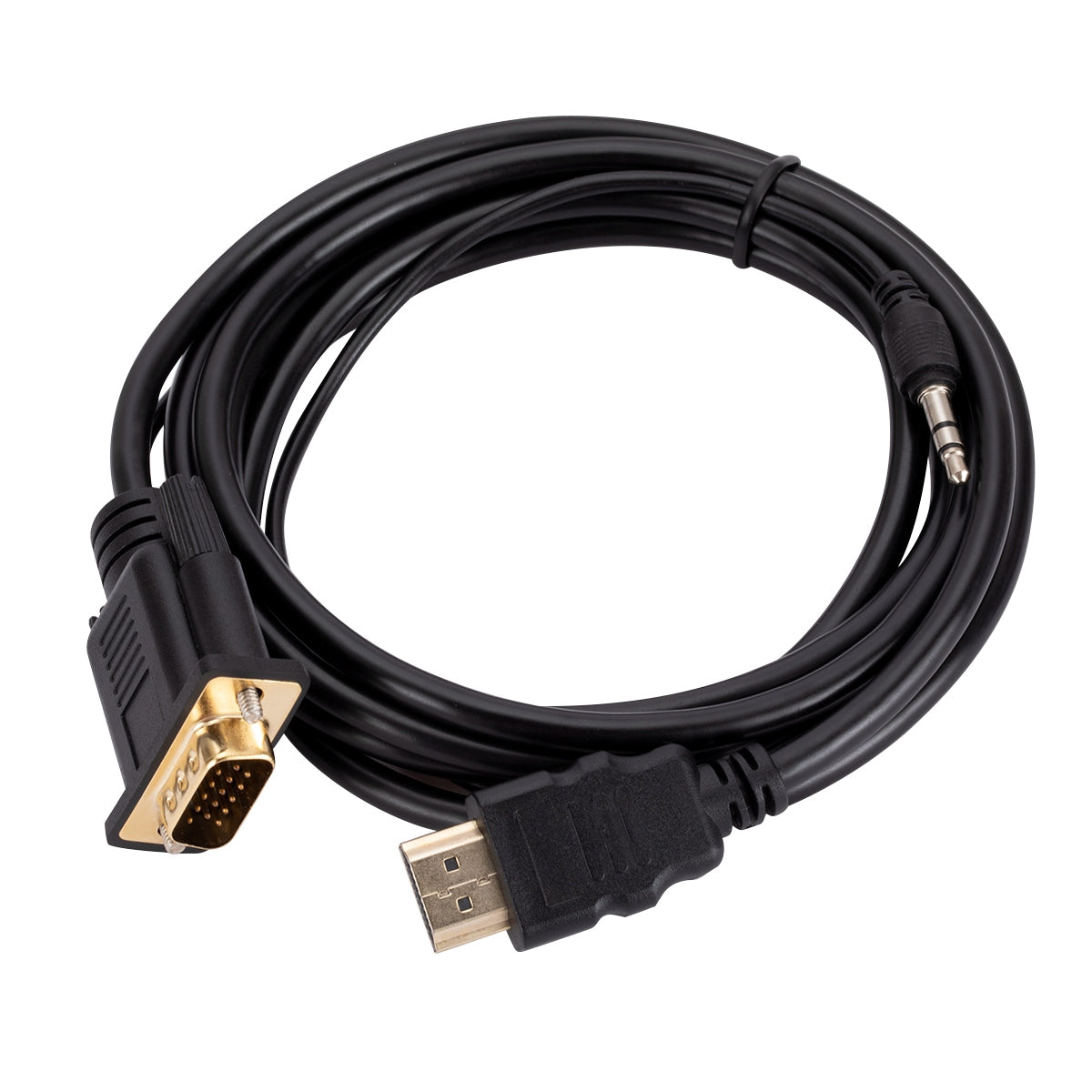 HD Video Converter HDMI to VGA Adapter Cord with Chip HDMI to VGA Adapter Cable with 3.5mm Audio Support 1080P