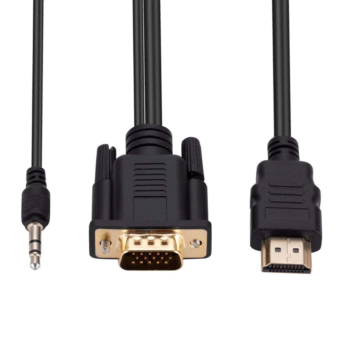 HD Video Converter HDMI to VGA Adapter Cord with Chip HDMI to VGA Adapter Cable with 3.5mm Audio Support 1080P