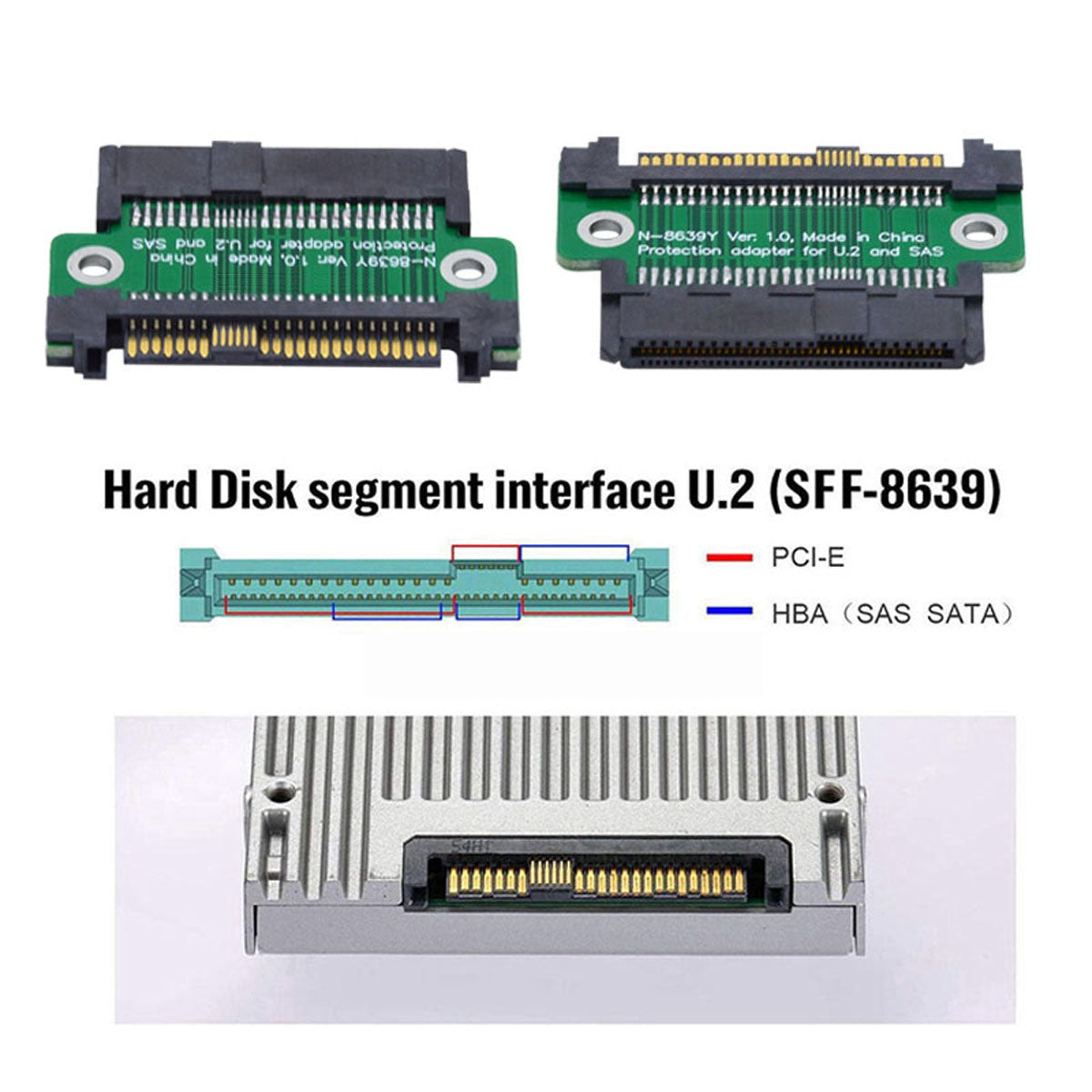 SF-027 SFF-8639 U.2 Male to Female Extension Adapter NVME PCIe SSD Extension Convertor