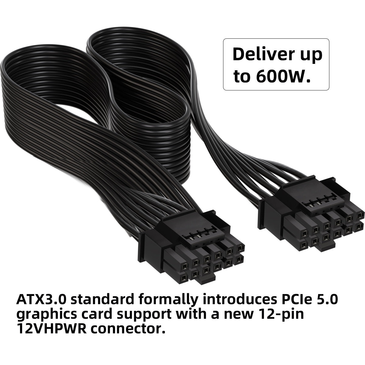 PW-013 30cm 12VHPWR ATX3.0 PCI-E 5.0 Power Modular Cable 16Pin to 16Pin Cord for 3080 3090TI PSU 12+4Pin Graphics Card