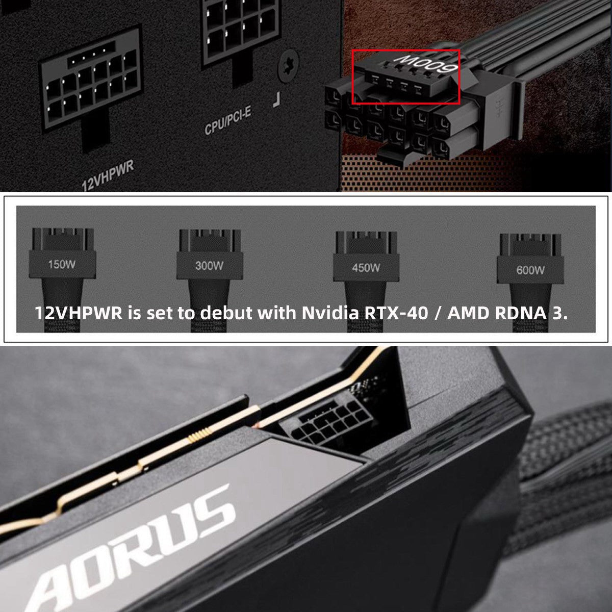 PW-013 30cm 12VHPWR ATX3.0 PCI-E 5.0 Power Modular Cable 16Pin to 16Pin Cord for 3080 3090TI PSU 12+4Pin Graphics Card
