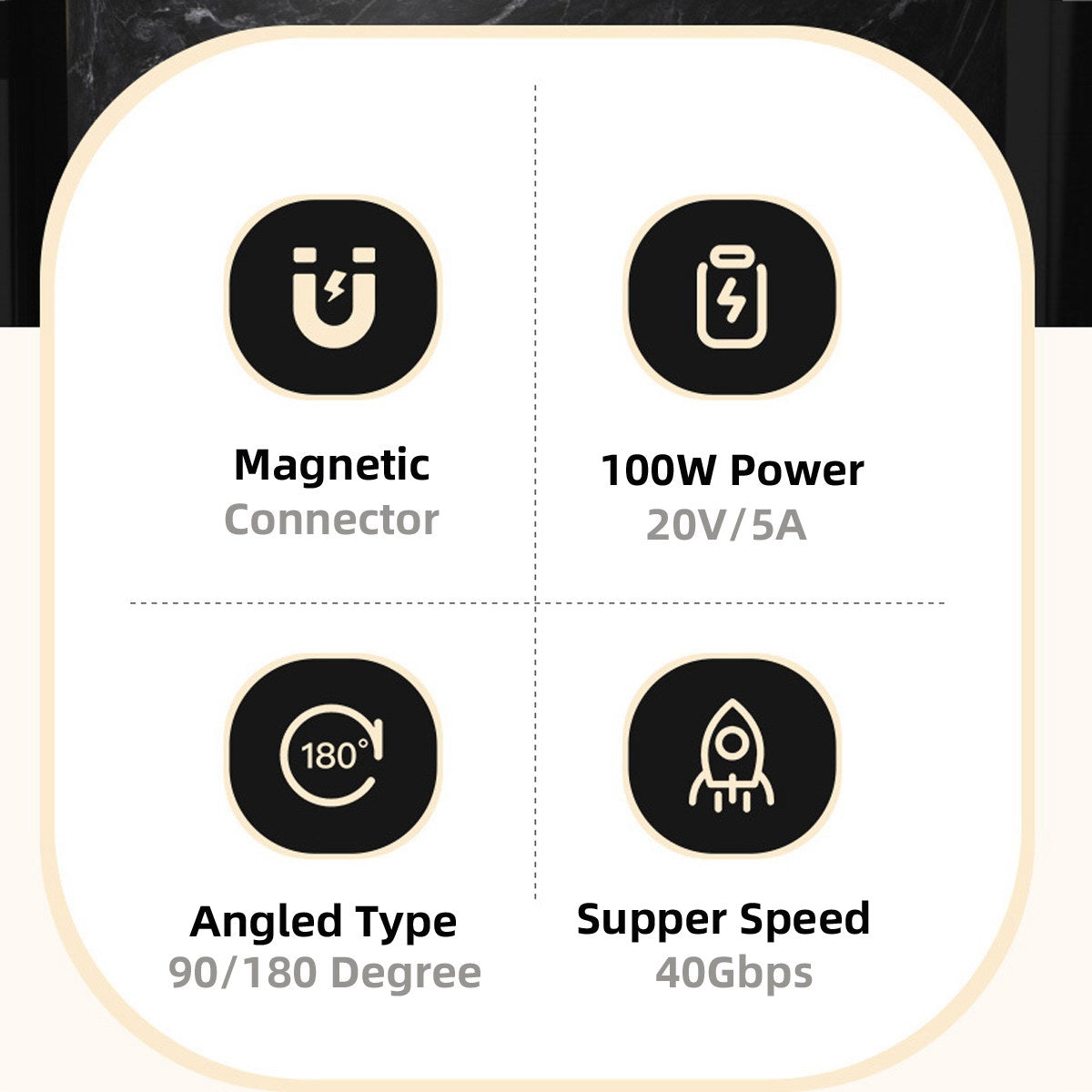 UC-028-LE 40Gbps USB4 Type-C Male to Female 90 Degrees Adapter Right Angled Magnetic Connector
