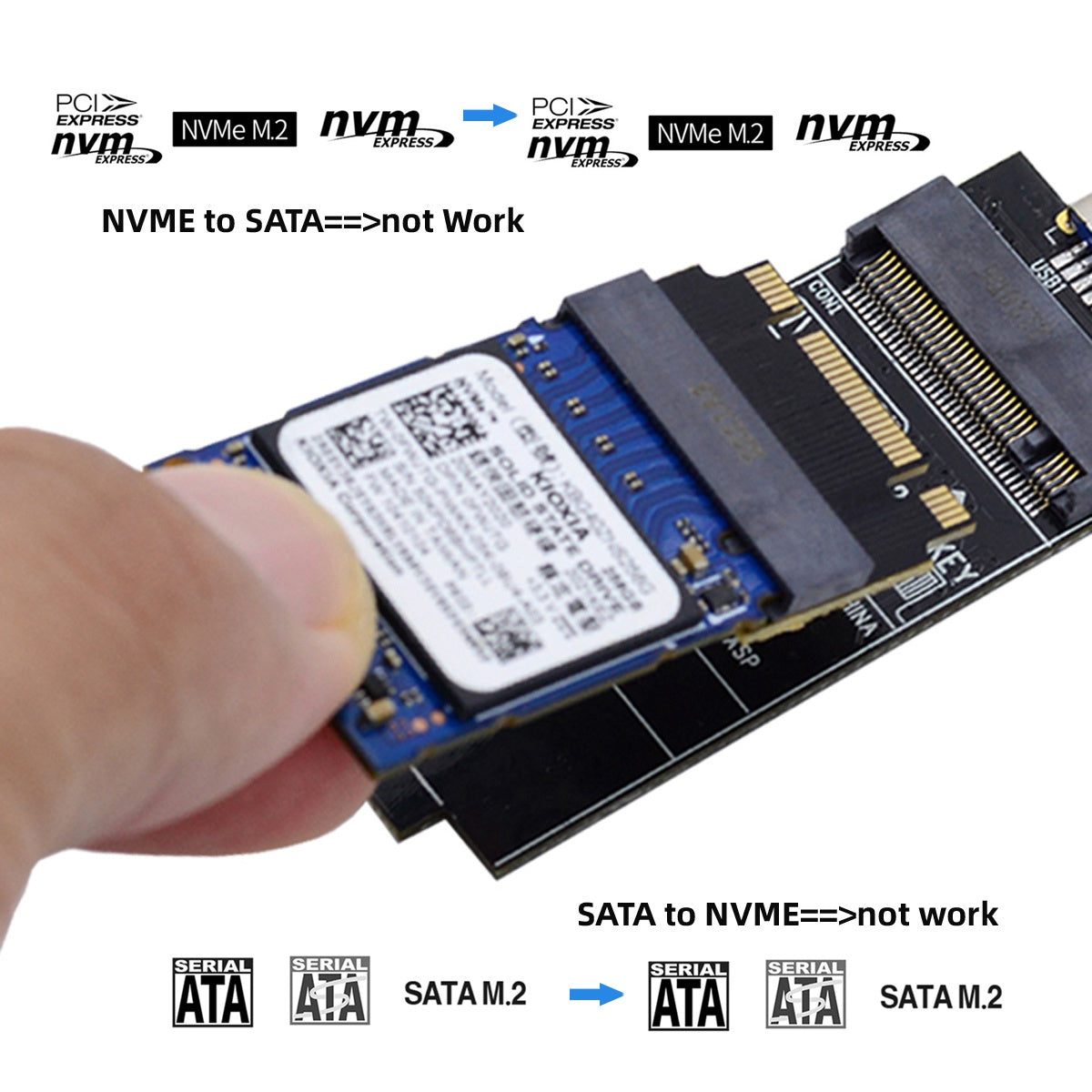 SA-047 NGFF B+M Key NVME M-Key 2230 to 2242 Male to Female Extension Adapter Card for 2230 2242 SSD