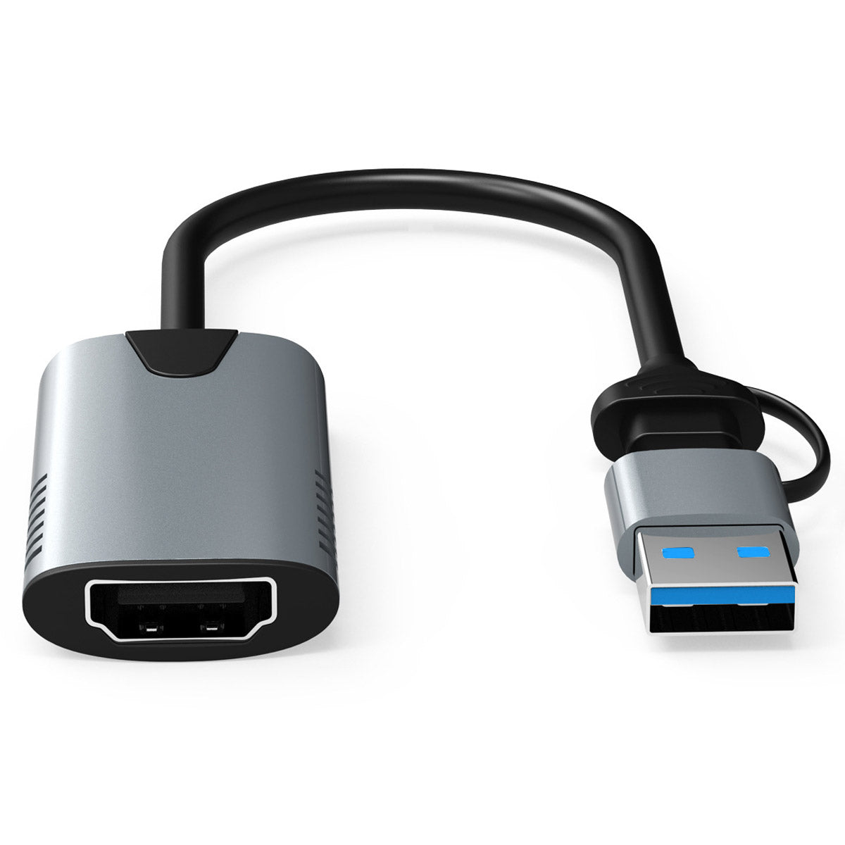 HU-04A Type-C+USB to HDMI Video Capture Card 4K 1080P High Resolution Capture Card for Streaming, Video Conferencing, Live Broadcasting