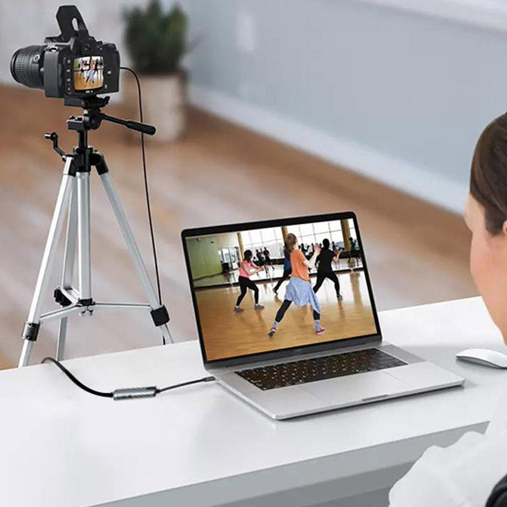 HU-04A Type-C+USB to HDMI Video Capture Card 4K 1080P High Resolution Capture Card for Streaming, Video Conferencing, Live Broadcasting