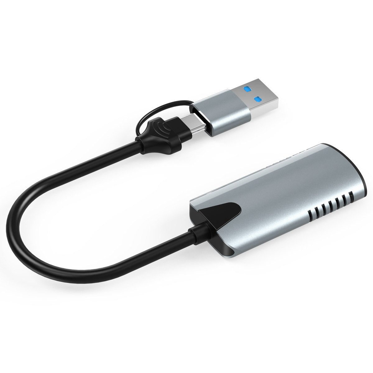 HU-04A Type-C+USB to HDMI Video Capture Card 4K 1080P High Resolution Capture Card for Streaming, Video Conferencing, Live Broadcasting