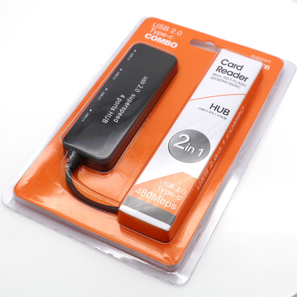 Type-C Docking Station USB-C to 4 USB2.0 Hub Multi-Port Type-C Adapter Hub for PC, Laptops