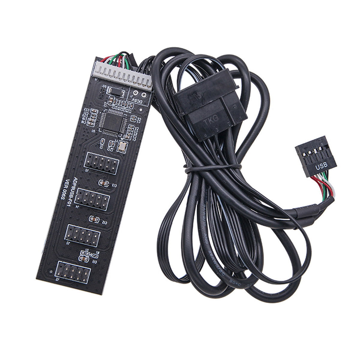 U2-053 USB 2.0 9pin Header 1 to 4 Female Splitter Extension Cable Connector Adapter HUB with IDE 5V Power Supply