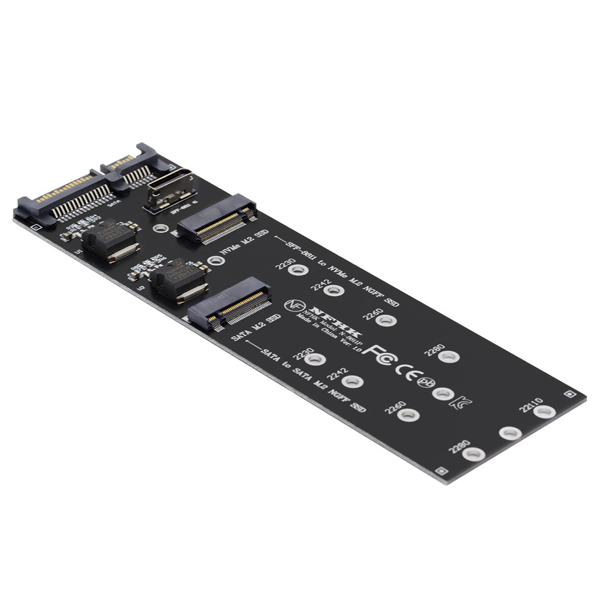 SF-055 Oculink SFF-8612 8611 to U.2 Kit M-Key to NVME PCIe SSD and NGFF to SATA Adapter for Mainboard