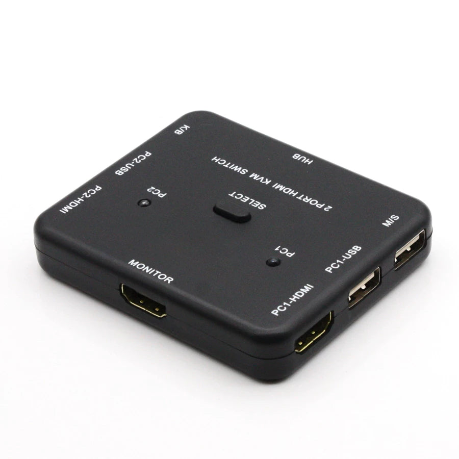 Computer Host HDMI 2 In 1 Out KVM Switch 2 Port Mouse Keyboard USB Print Share Device
