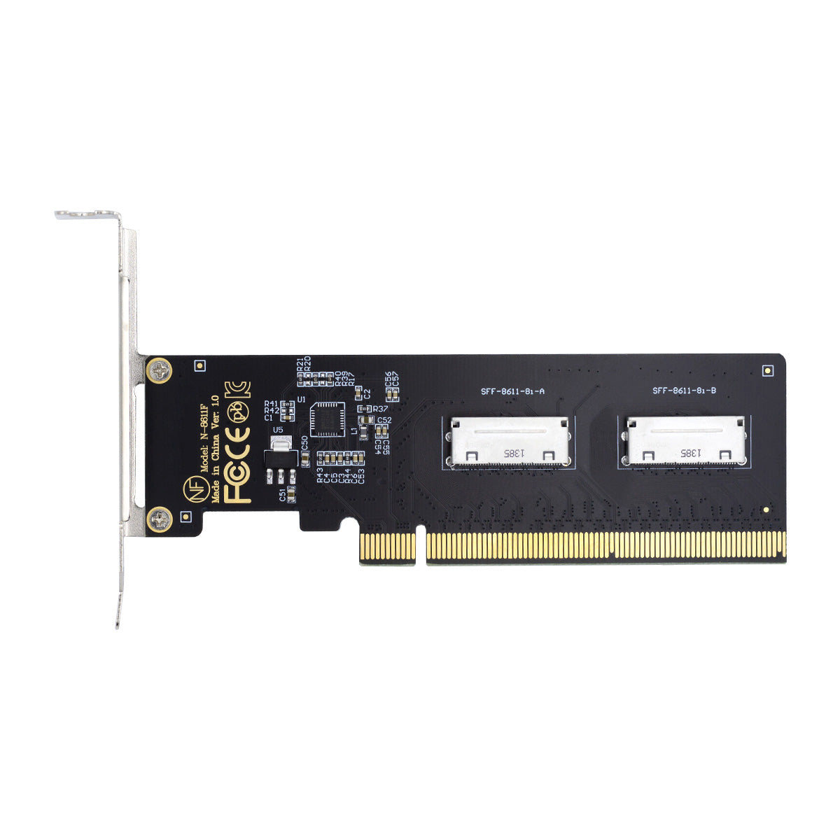 SF-057 PCIE PCI-Express 16x to Dual Oculink SFF-8612 SFF-8611 8x VROC Adapter for Mainboard SSD Graphics Card