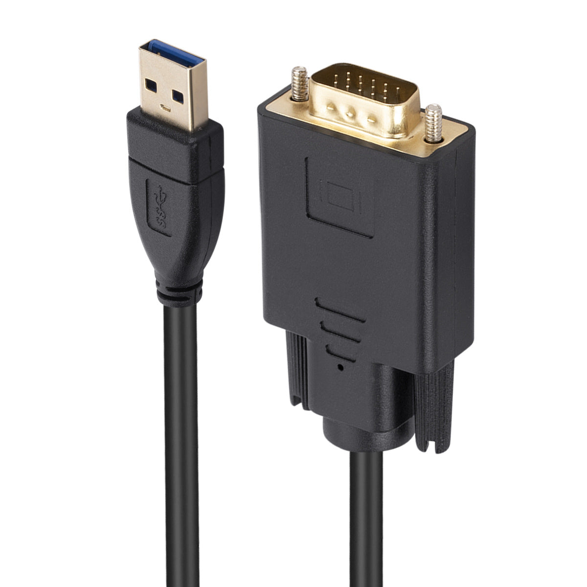 WT04 1.8m Drive-free USB 3.0 Male to VGA Male Adapter Cable Projector Monitor Conversion Cable