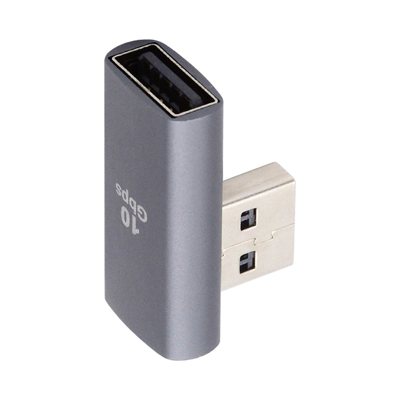 U3-018-RI 10Gbps USB3.0 Male to Female Extension Power Data Video Adapter, Low Profile 90 Degree Right Angled Type