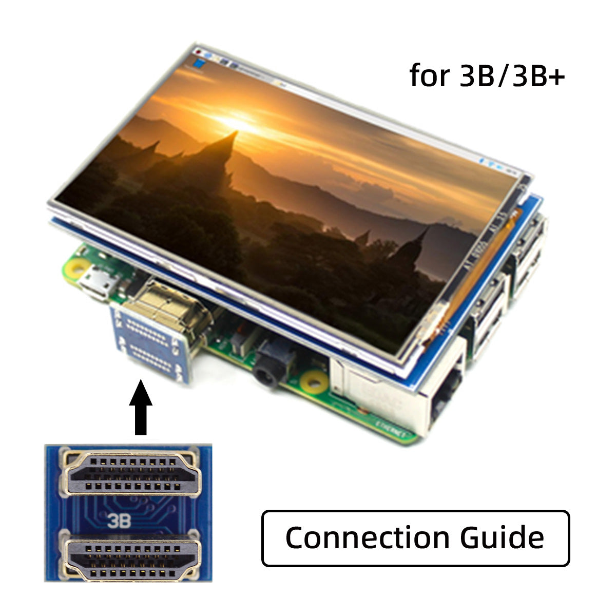 CN-006 2Pcs / Set HDMI to Micro HDMI Adapter, HDMI to HDMI Connector for Raspberry PI 3B / 3B+ / 4B Opposite U Shape Back Angled